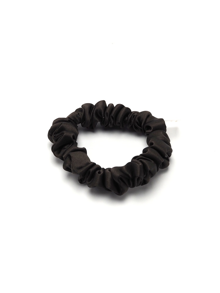 JGM-24 Satynowa gumka do w�os�w frotka scrunchie slim br�zowa
